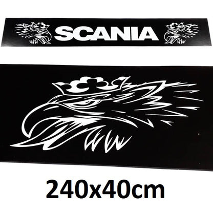 Schmutzfänger Spritzschutz hinten Scania Logo Schrift weiß 40x240cm