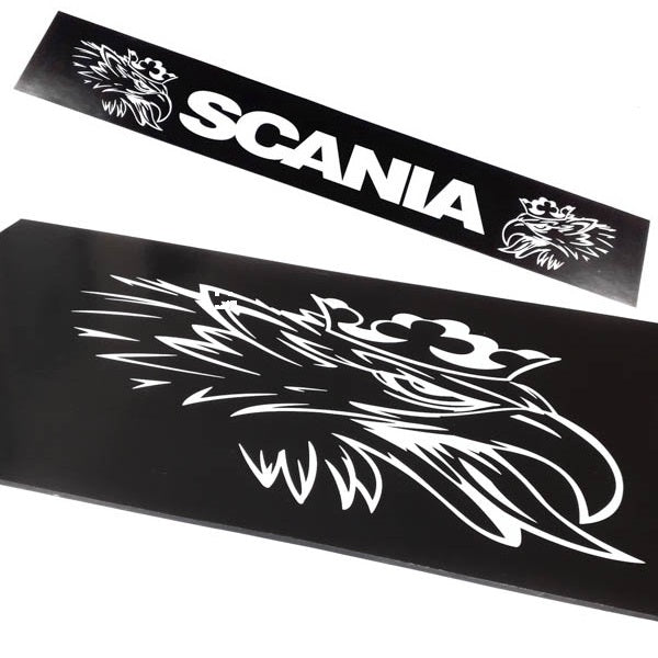 Schmutzfänger Spritzschutz hinten Scania Logo Schrift weiß 40x240cm