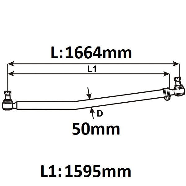 Lenkstange MAN L.1664mm | 81467106994 81467116726