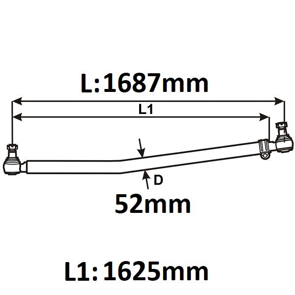 Lenkstange Mercedes 1687mm | 9493301503 9493300703 9493301603