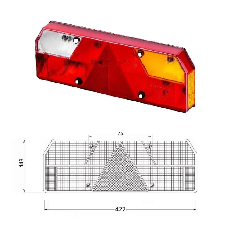 Rückleuchten Glas hinten rechts Auflieger Schmitz