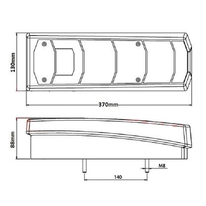 Bremsleuchte Rückleuchte hinten links Mercedes Actros MP4 mit Seitenstecker