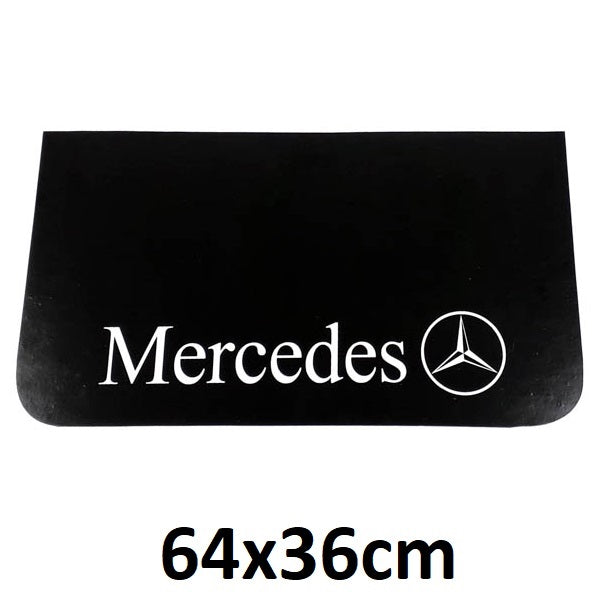 Schmutzfänger Spritzschutz Mercedes Logo weiß 36x64cm