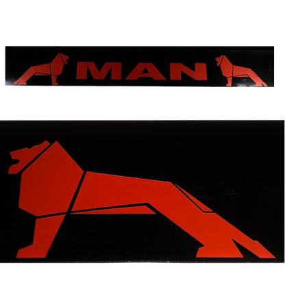 Schmutzfänger Sattelauflieger MAN rot auf schwarz | 40x240cm