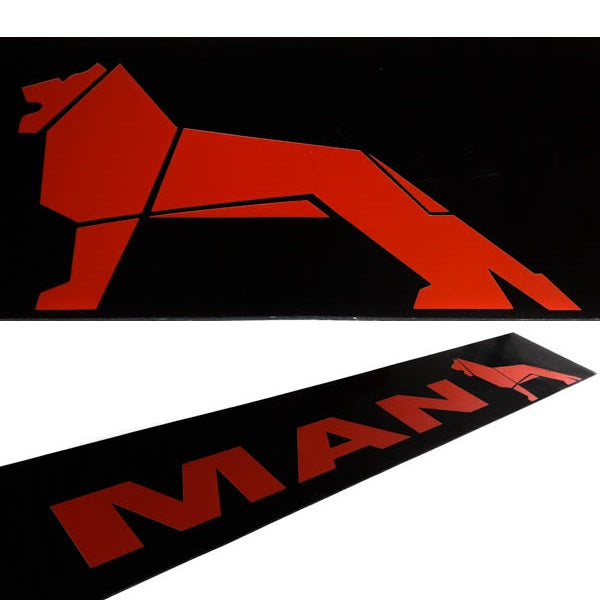 Schmutzfänger Sattelauflieger MAN rot auf schwarz | 40x240cm