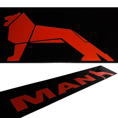 Schmutzfänger Sattelauflieger MAN rot auf schwarz | 40x240cm