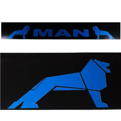 Schmutzfänger Sattelauflieger MAN blau auf schwarz | 40x240cm