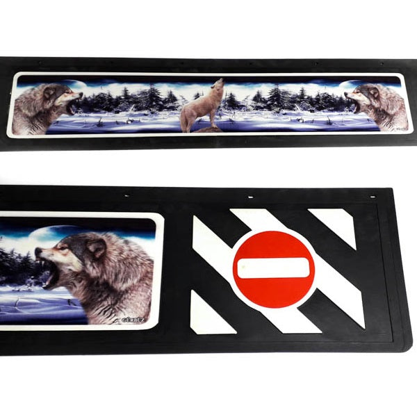 Schmutzfänger Spritzschutz Sattelzug 3D Wölfe schwarz 35x240cm