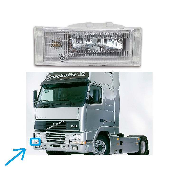 Nebelscheinwerfer mit Positionsleuchte rechts Volvo FH FM 7/ 10/ 12/ 16, OE 1063222, 20360274, 3980335 | 1993-2003, mit Fasung