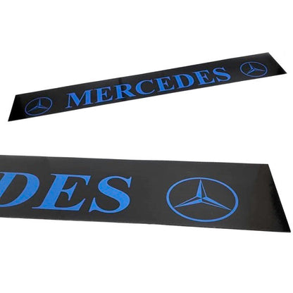 Schmutzfänger Sattelauflieger Mercedes blau auf schwarz | 40x240cm