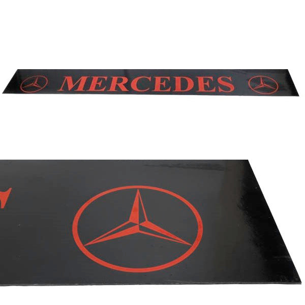 Schmutzfänger Sattelauflieger Mercedes rot auf schwarz | 40x240cm