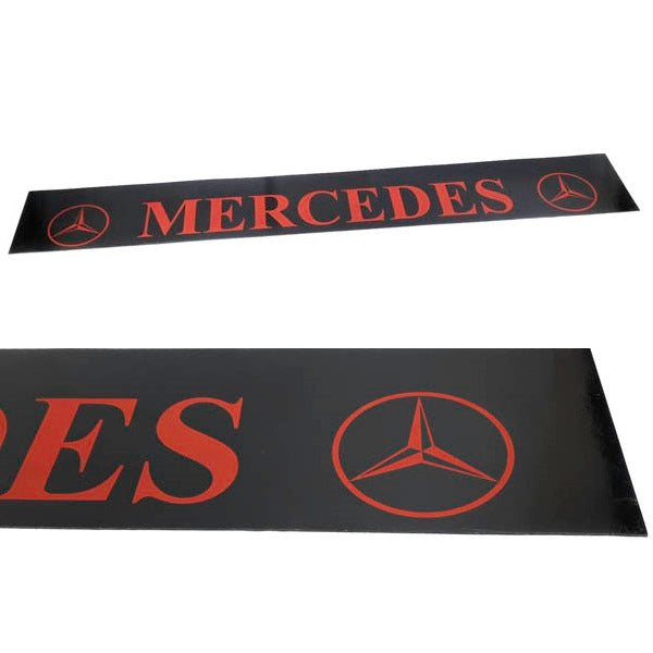 Schmutzfänger Sattelauflieger Mercedes rot auf schwarz | 40x240cm