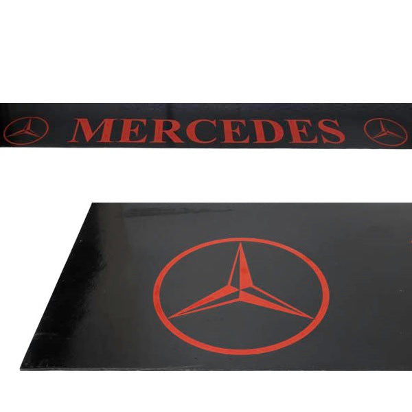 Schmutzfänger Sattelauflieger Mercedes rot auf schwarz | 40x240cm