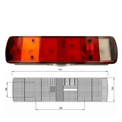 Bremsleuchte hinten links Volvo FL6 FM FH 7/ 9/ 10/ 12/ 16, NH, mit Kabel, mit Nummernlampe | 1998-2006