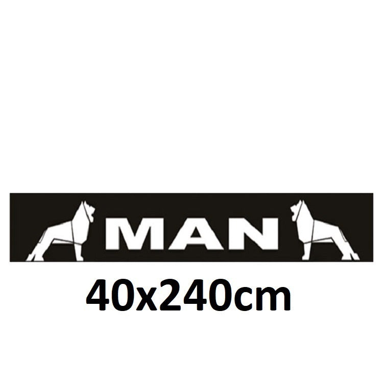 Schmutzfänger Spritzschutz Sattelzug MAN Logo Schrift weiß 40x240cm