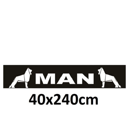 Schmutzfänger Spritzschutz Sattelzug MAN Logo Schrift weiß 40x240cm